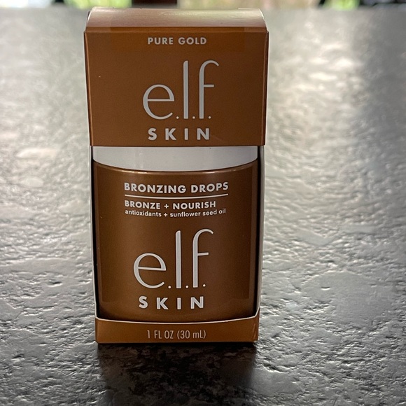Elf Skin Bronzing Drops in 2 Pure Gold w/yellow gold shimmer light-tan skin tone - Picture 8 of 8